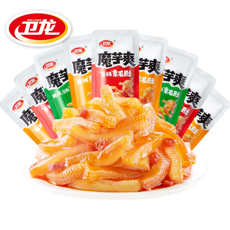 Оптовая продажа известных китайских закусок Weilong, продукты Konjac, пряные экзотические здоровые закуски