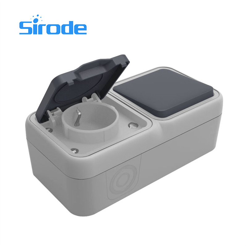 Sirode Европейская стандартная розетка SCHUKO, 1 комплект, 1 канал, выходная розетка серого цвета серии 8008, производство