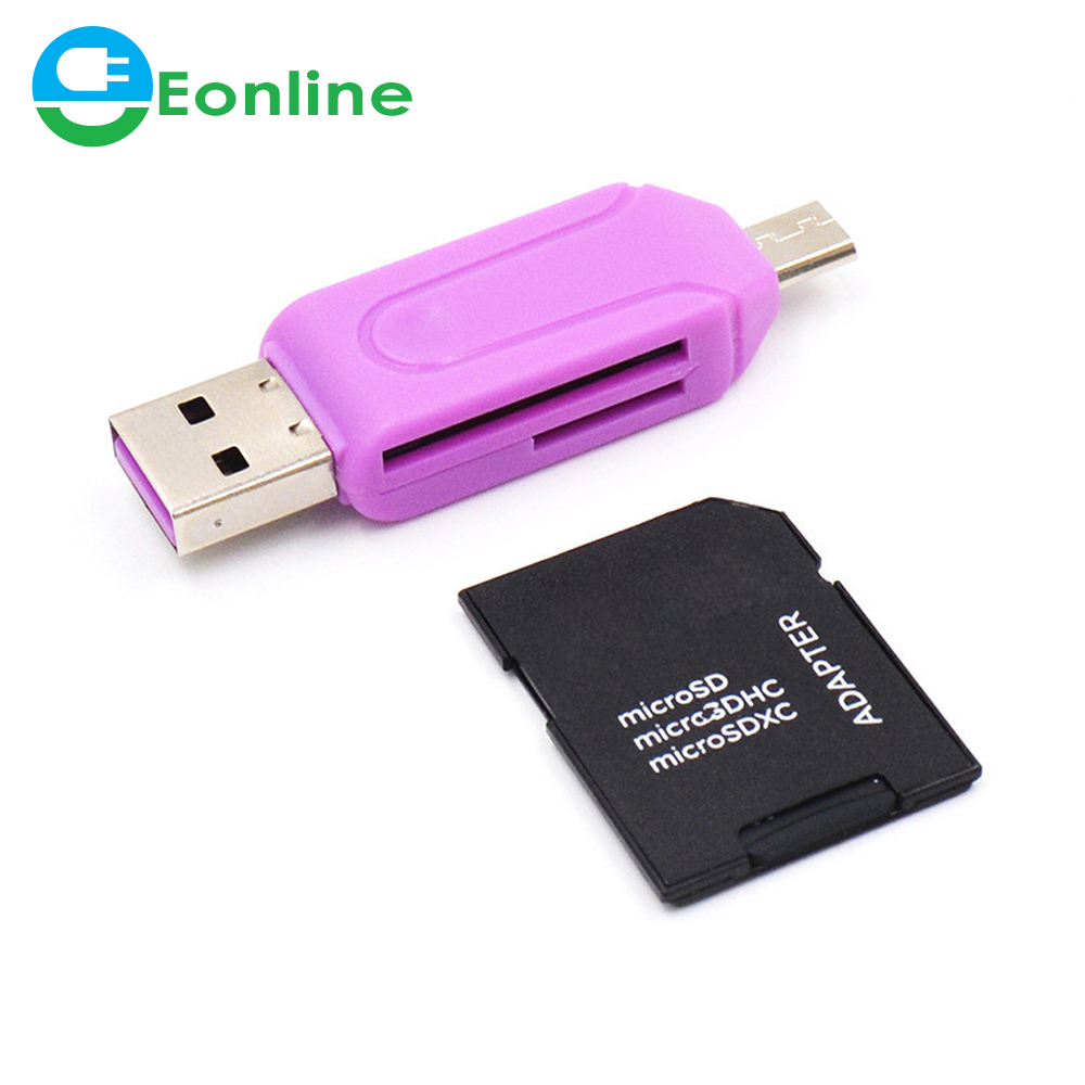 Универсальный кардридер для мобильного телефона ПК кардридер Micro USB OTG кардридер OTG TF / SD флэш-память оптовая продажа