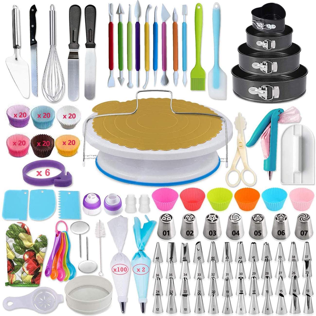 333 Pcs Decorating Supplies Accessories Kit Cake Tools Set For Baking