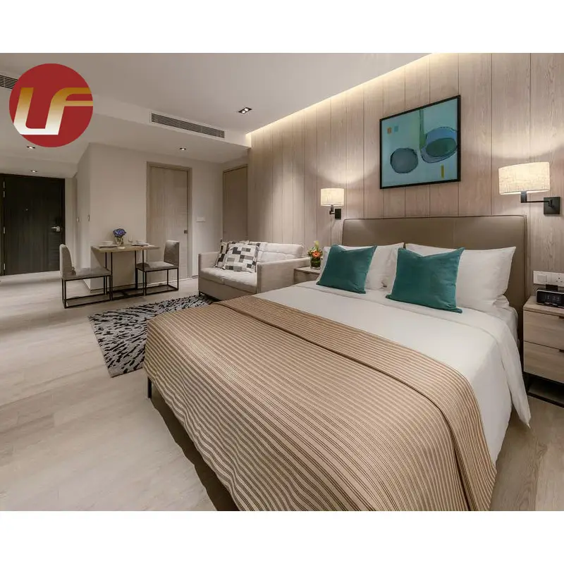 Customized luxury hotel guest room stylish natural solid oak wood standard hotel furniture
