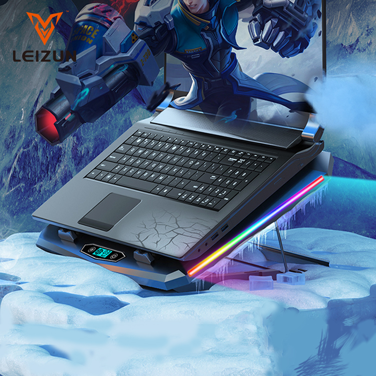 Laptop Cooler RGB Gaming Cooling Pad Folding Notebook Stand Gaming Laptop Cooler Adjustable Stand