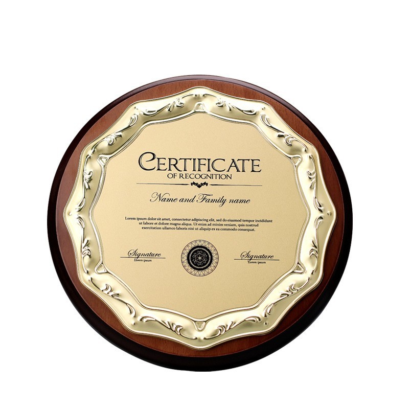Creative boutique custom engraved wooden car dealership marathon commemorative honor award plaque authorization medal