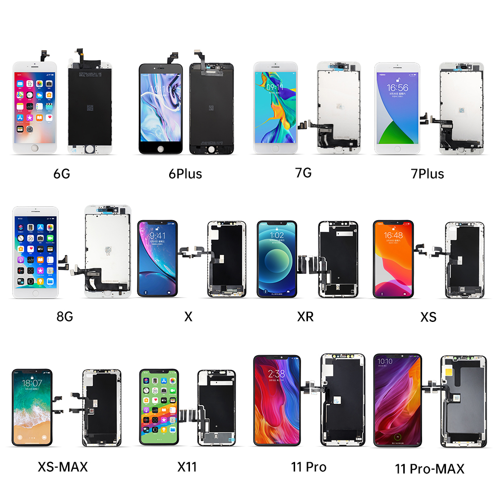 Дешевый ЖК-дисплей с сенсорным экраном для iphone 5 6 6s plus 7 8 plus x gx xr xs-max 11 11pro 11pro max, сменный ЖК-дисплей
