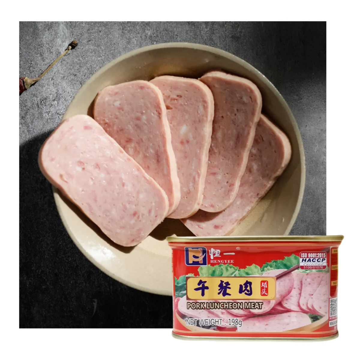 manufacturer factory outlet canned meat pork meat canned food canned pork luncheon meat 198g