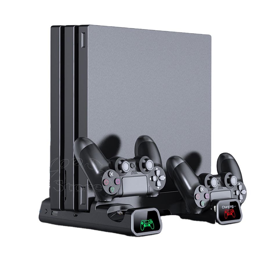Вертикальная охлаждающая подставка для консоли PS4 Slim, контроллер с зарядным устройством, 2 кулера, 10 хранилищ для игр Sony Playstation 4