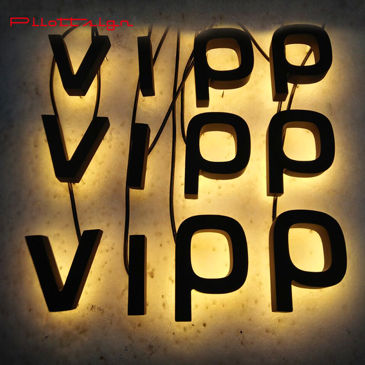 Hot outdoor metal custom stainless steel letters front and back illuminated advertising light