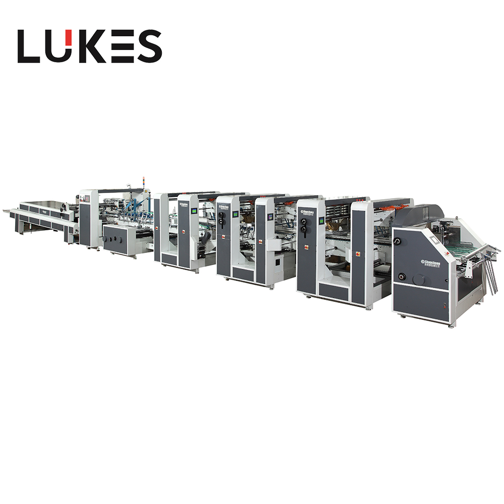 High Speed Carton Box Paper Folding Making Die Cutting Folder Glue Machine