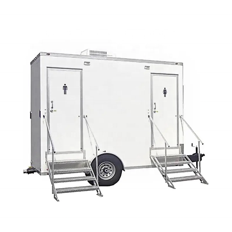 2024 Prefab Worksite Movable double Bathroom Portable Container Portable Toilet Luxury Toilet Room For Sale