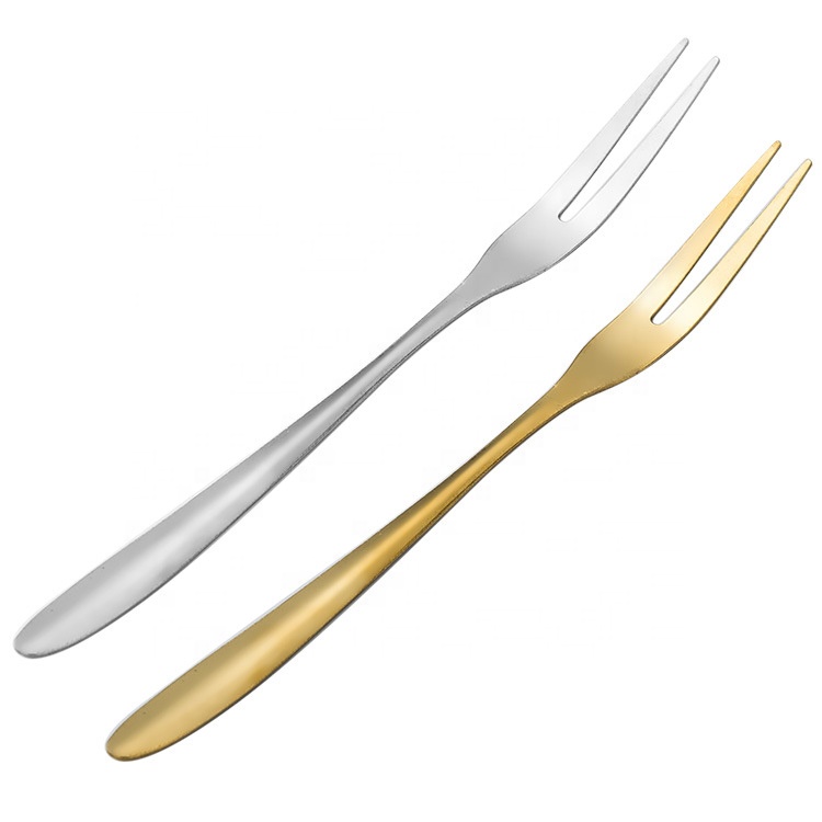 Amazon Hot Sale Gold Tea Fork Stainless Steel Cake Dessert Forks Small Cake Fruit Forks for Parties Wedding Dishwasher Safe