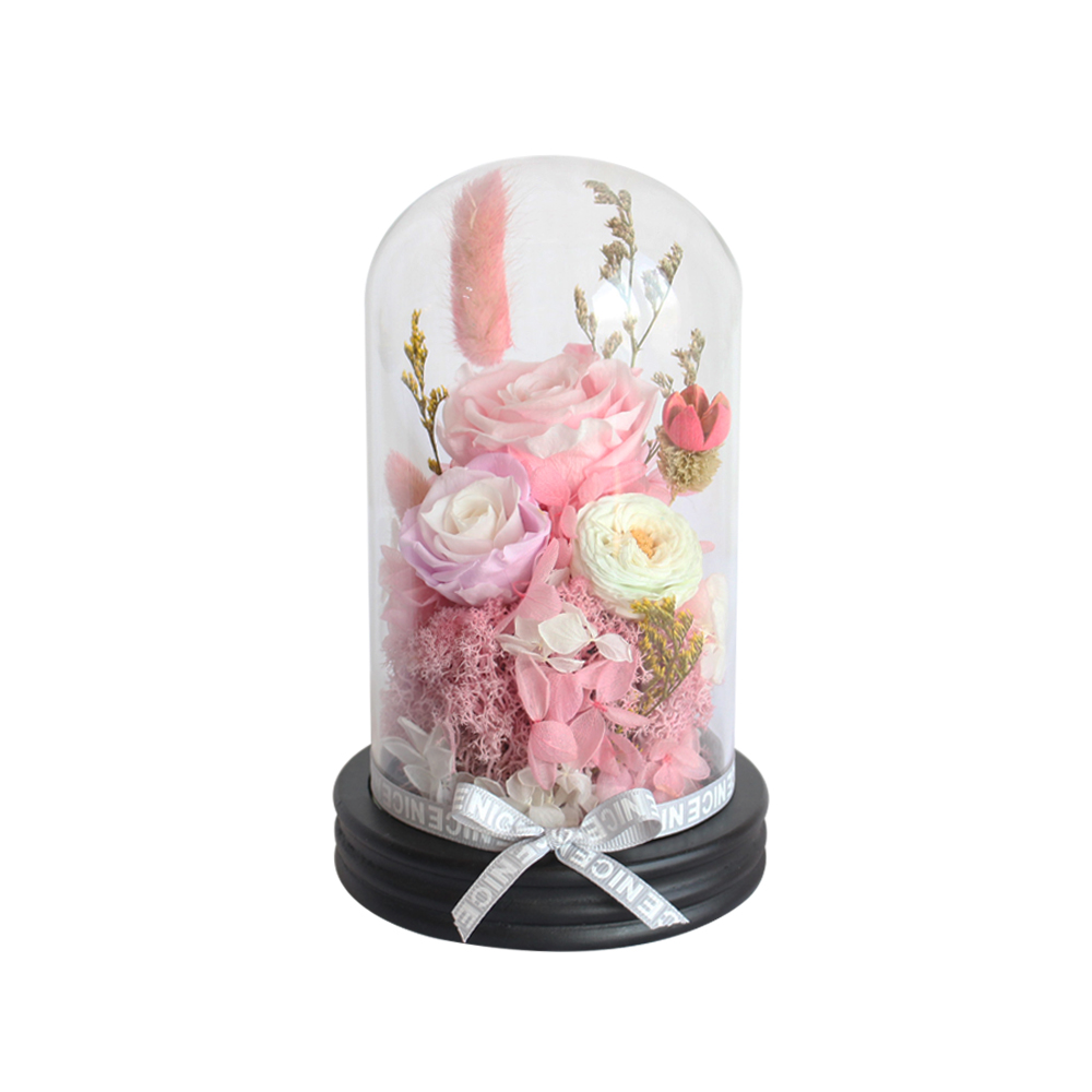 Valentine's Mother's Day Gift Handmade Preserved Rose Flower in Glass Dome