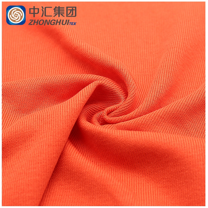 rib jersey knitted polyester stretch fabric by the yarn cotton for pure shirts