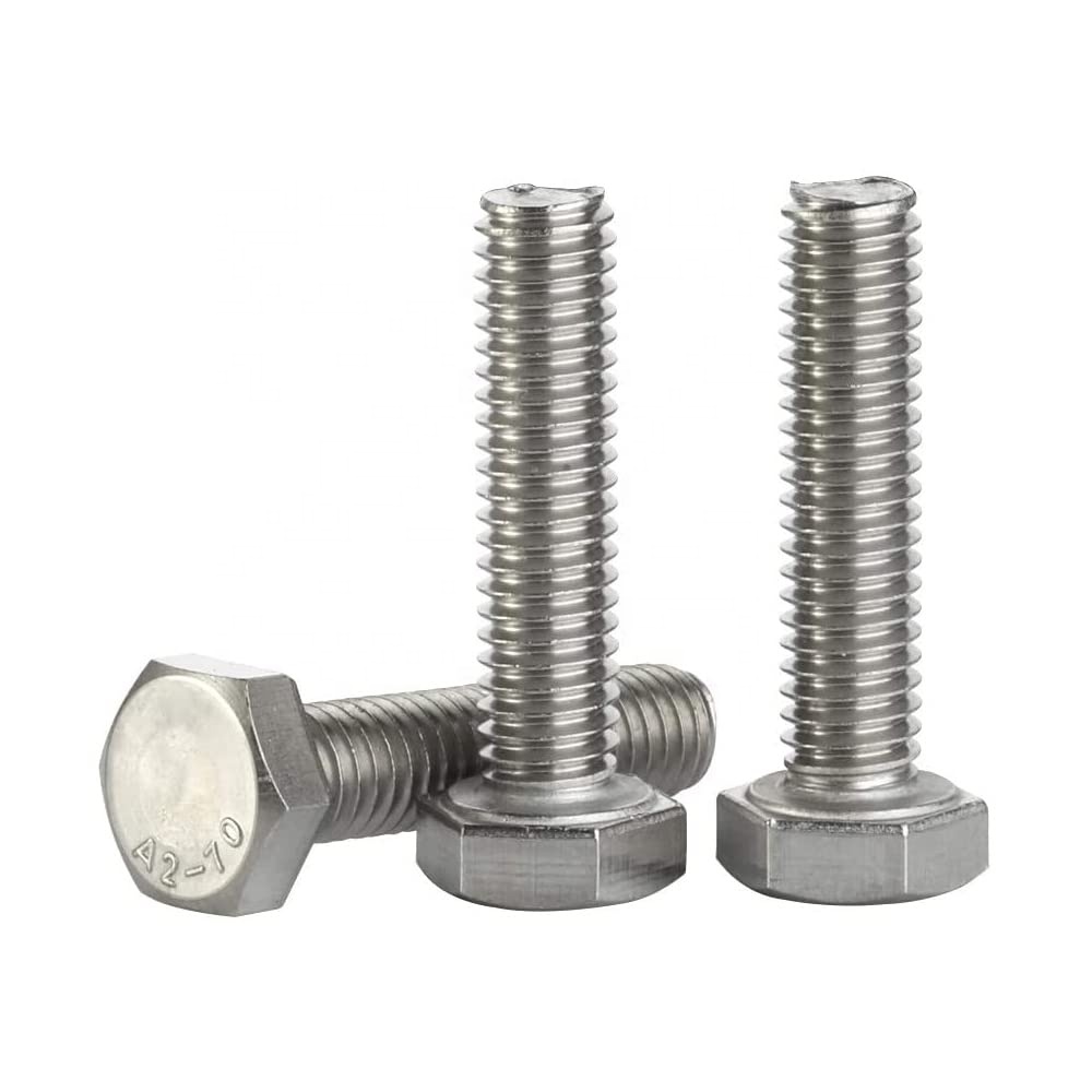 Болт с шестигранной головкой 1/4-20x3/4 дюйма, полностью резьбовой, из нержавеющей стали 18-8, с гладкой отделкой