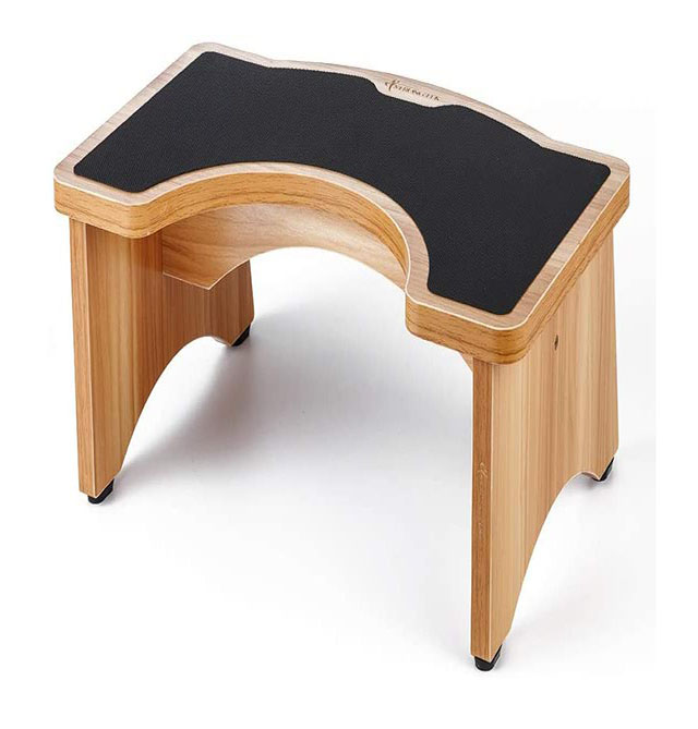 Wood Bathroom Step Stool Squat with Anti Slip Layer