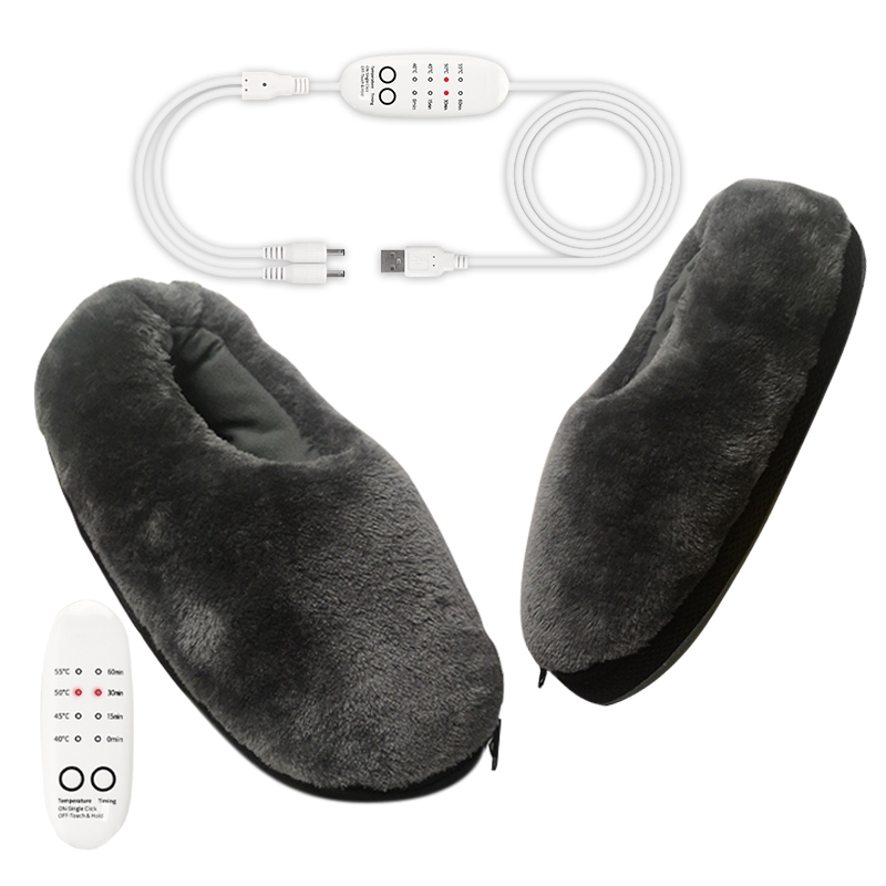 Hot selling power bank USB Heated Slipper Cartoon USB warm shoes foot warmer electric heating slipper powered by power bank
