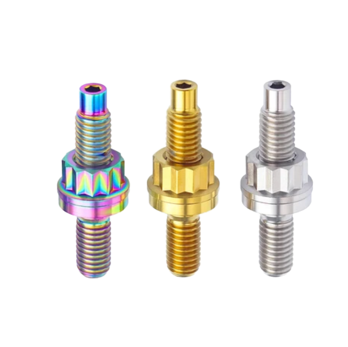 GR5 Titanium Alloy Double Stud M8/M10 Screws CNC Fastener for Exhaust Pipe Car Motorcycle Modification Hex Fastening Din Bolts