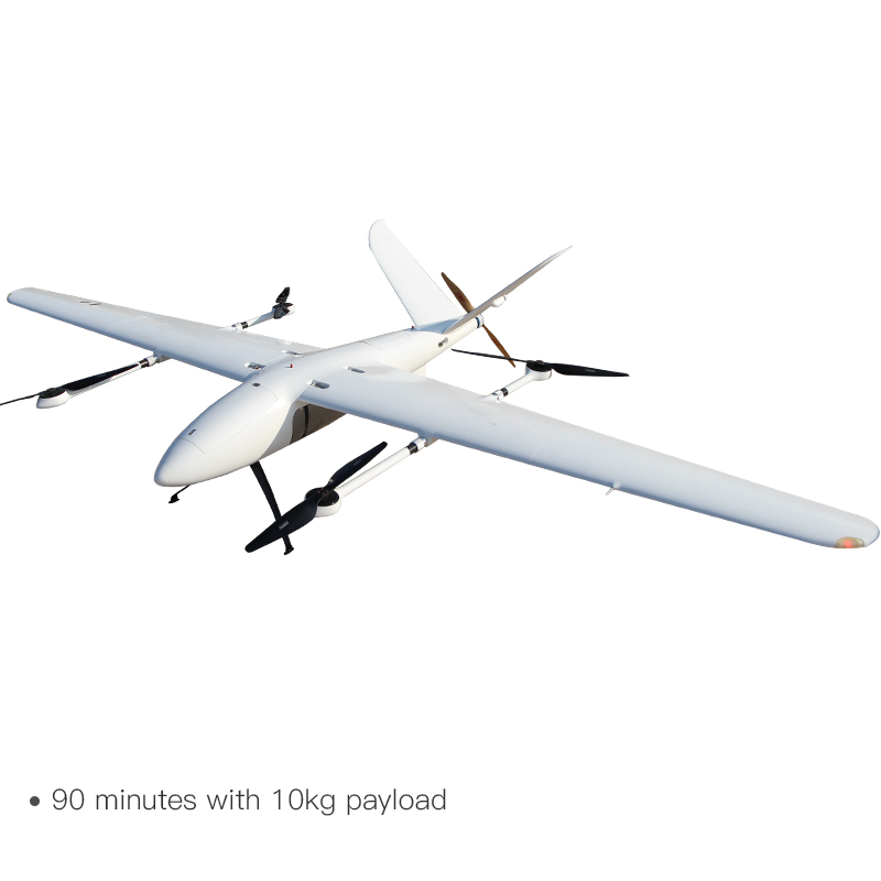 Дрон Vtol для наблюдения, Дрон VTOL для дальнего радиуса действия с фиксированным крылом для доставки груза 10 кг