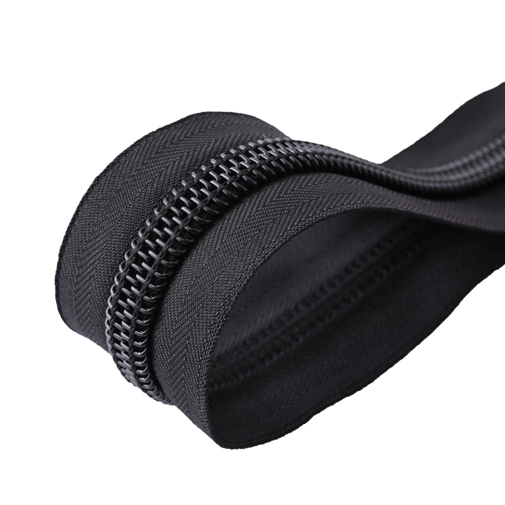 High quality black #10 zipper nylon roll for Tent heavy duty long chain #10 nylon zippers