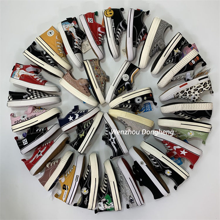 kids school Children's canvas shoes boys and girls doodle casual sneakers shoes