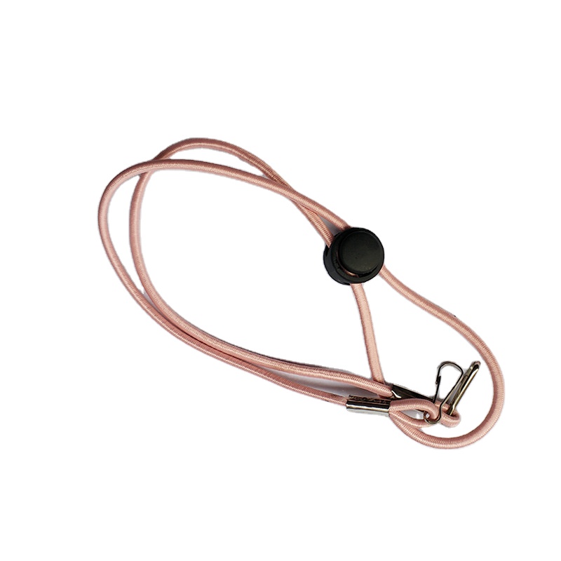 High Quality Custom Round Shape Portable Adjustable Pink Lanyard