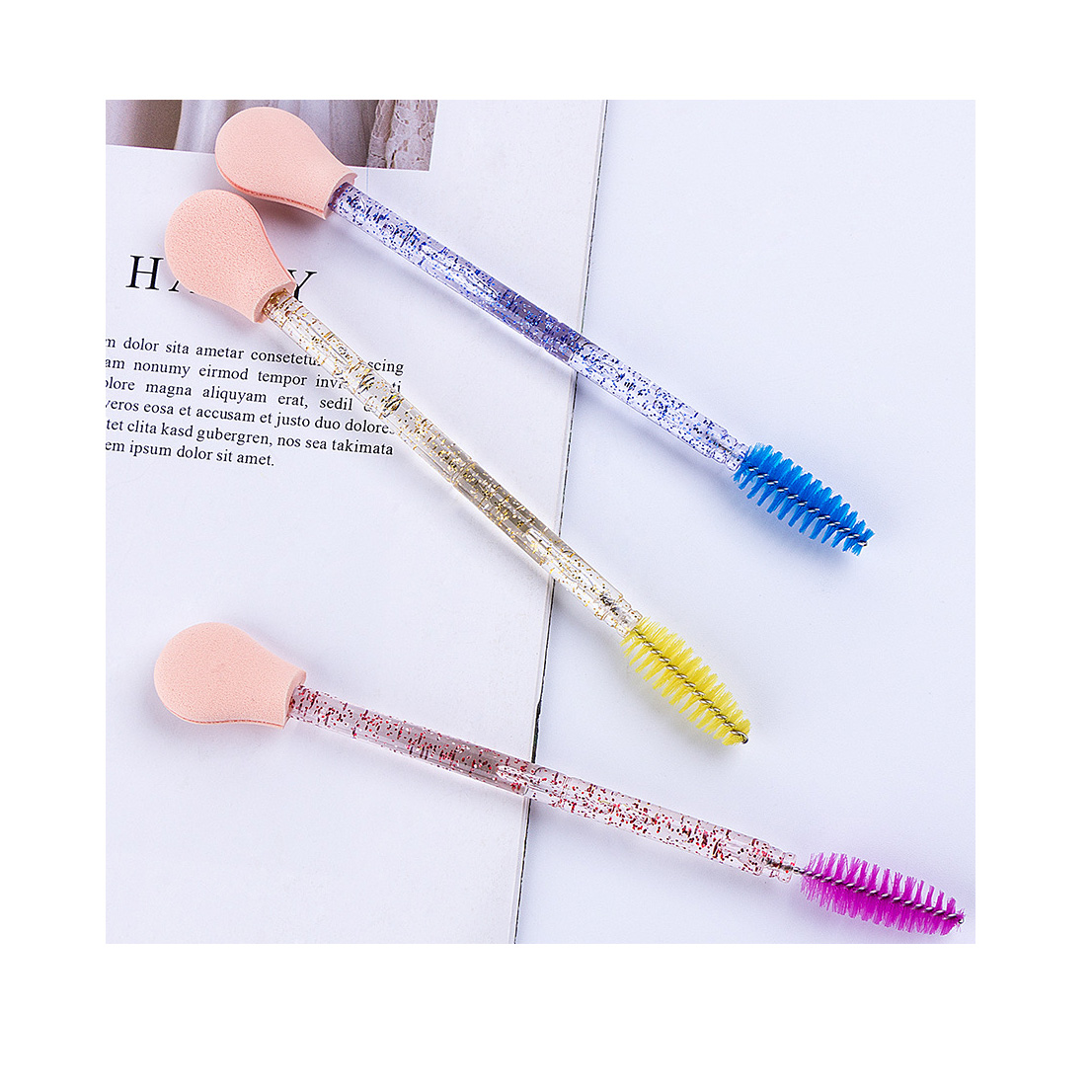 NC0937 Clear Handle Nose Sponge Brush Makeup Stick Eye Shadow Nose Shadow Lip Applicator Cosmetic Tools