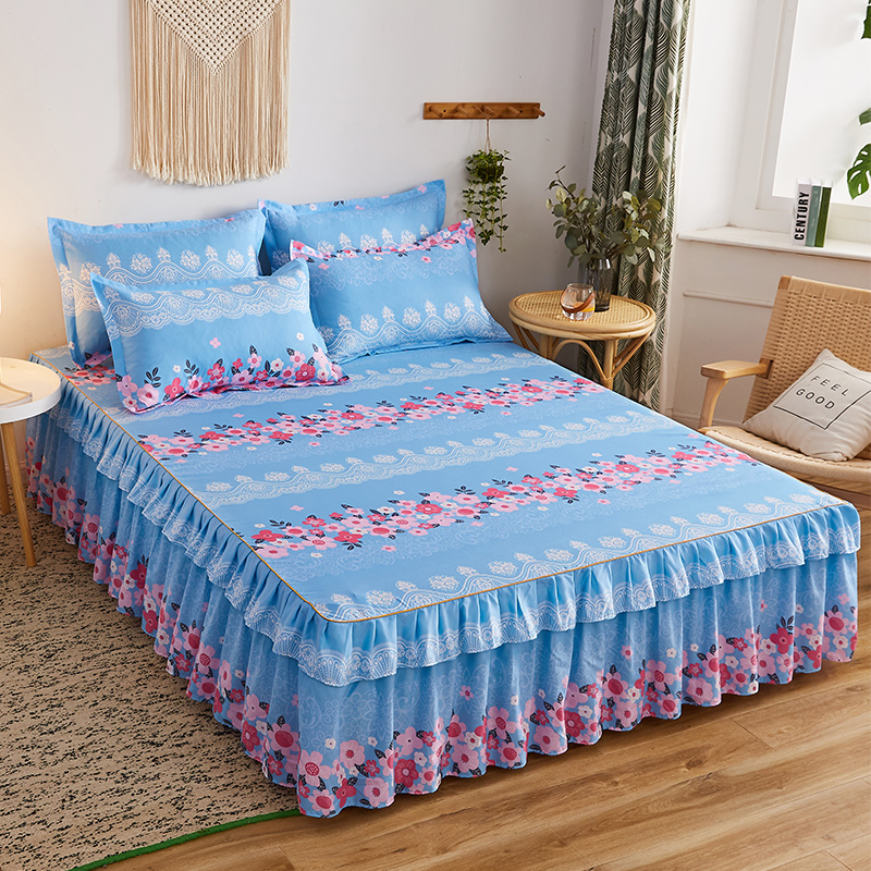 Professional Wholesale Price Custom Avaliable Printed Floral Bed Sheet With Skirt