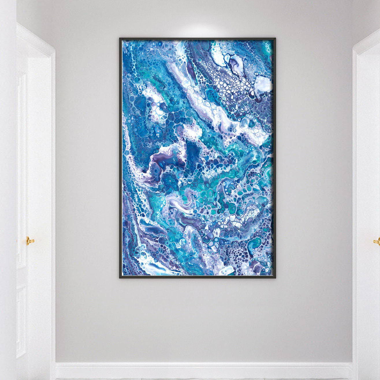 Wall Frame Home Decoration Prints Abstract Painting Blue Canvas Digital Printing Modern Corner Protector + Carton Box 12 Color