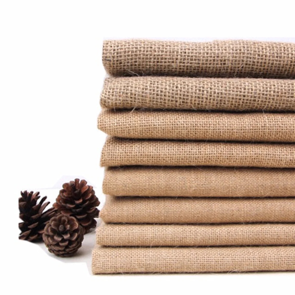 JIAHE Organic Jute Material Jute Hessian Cloth Natural Burlap Fabric Tissus De Toile De Jute