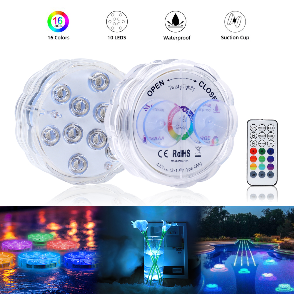 Wholesale Grade IP68 Waterproof Underwater 10Led Lighting of swimming pool underwater light bathtub lights for adults