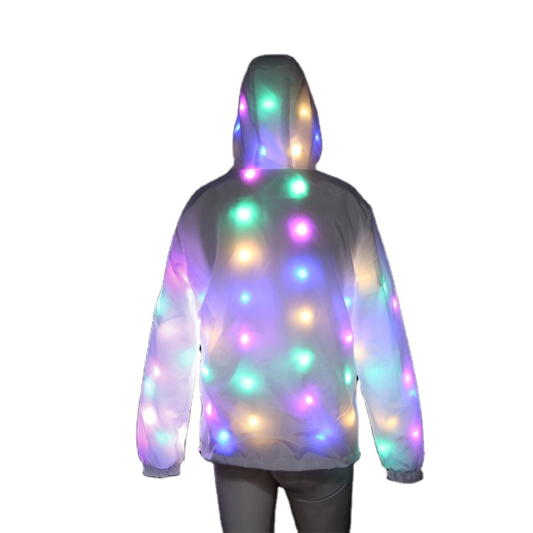 Amazon hot-selling Casual Nightclub Bungee Couple Outfit Colorful Jacket Led Lights for Clothing