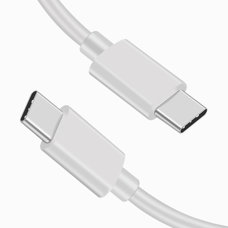 Type C To Type C TPE Fast Charging Data Cable 5V 3A 60w White PD USB-C Cable For Computer For iPhone