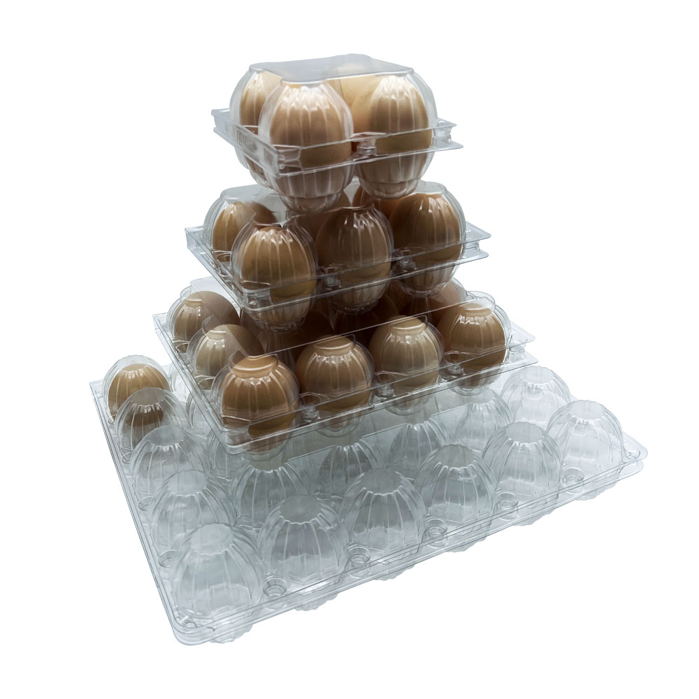 Wholesale high-quality egg plastic boxes, customized reusable plastic egg cartons, four egg trays