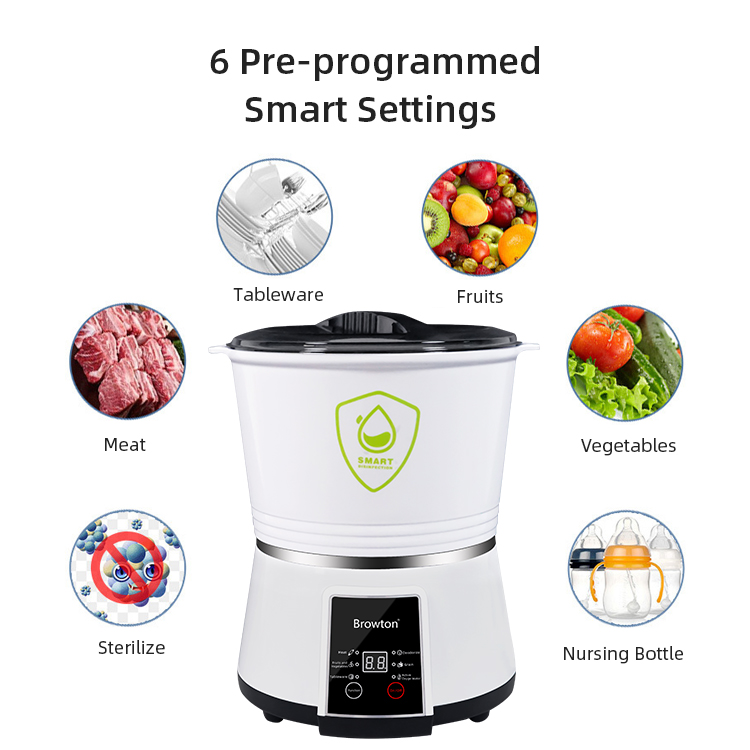 ultrasonic portable manual comercial natural small lime fruit and vegetable high pressure washer