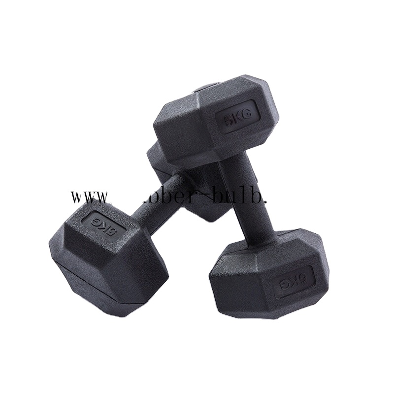 Rubber Round Dumbbell Exercise 5KG 7.5KG 10KG Dumbbells Home Gym Hex Dumbbell Set