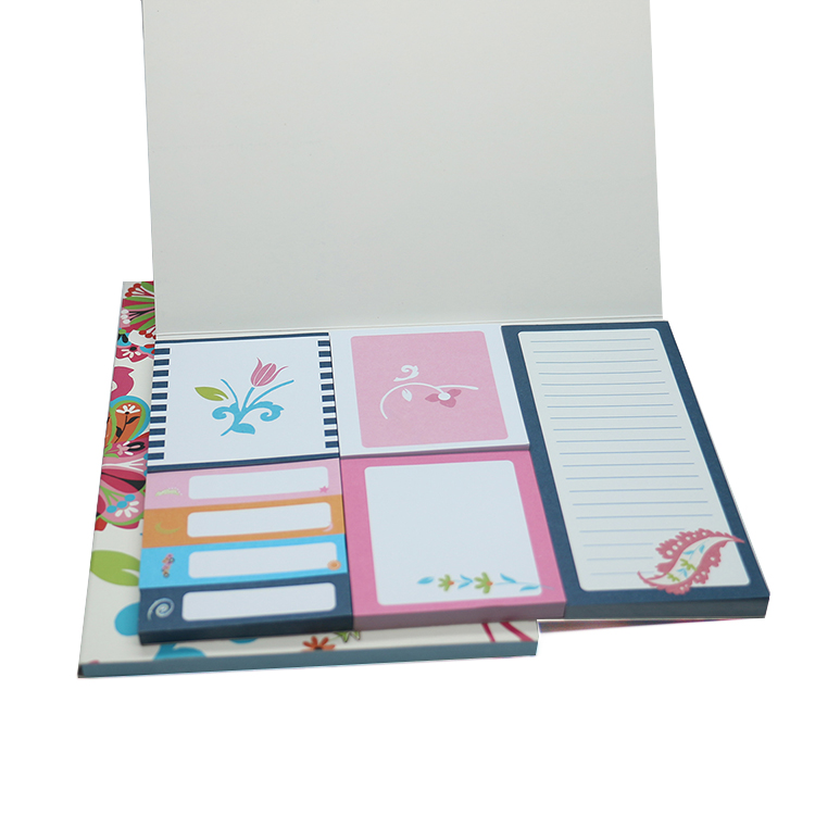 Promotion China Wholesale Custom Printing Flower Notebook Sticky Note Set