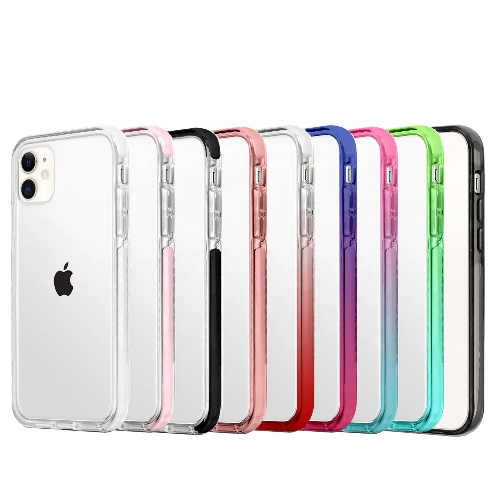 High Quality 2 in 1 Anti Fall Shockproof TPE TPU Rubber Bumper Phone Cover For iPhone 12 11 xs max Impact Cell Phone Case
