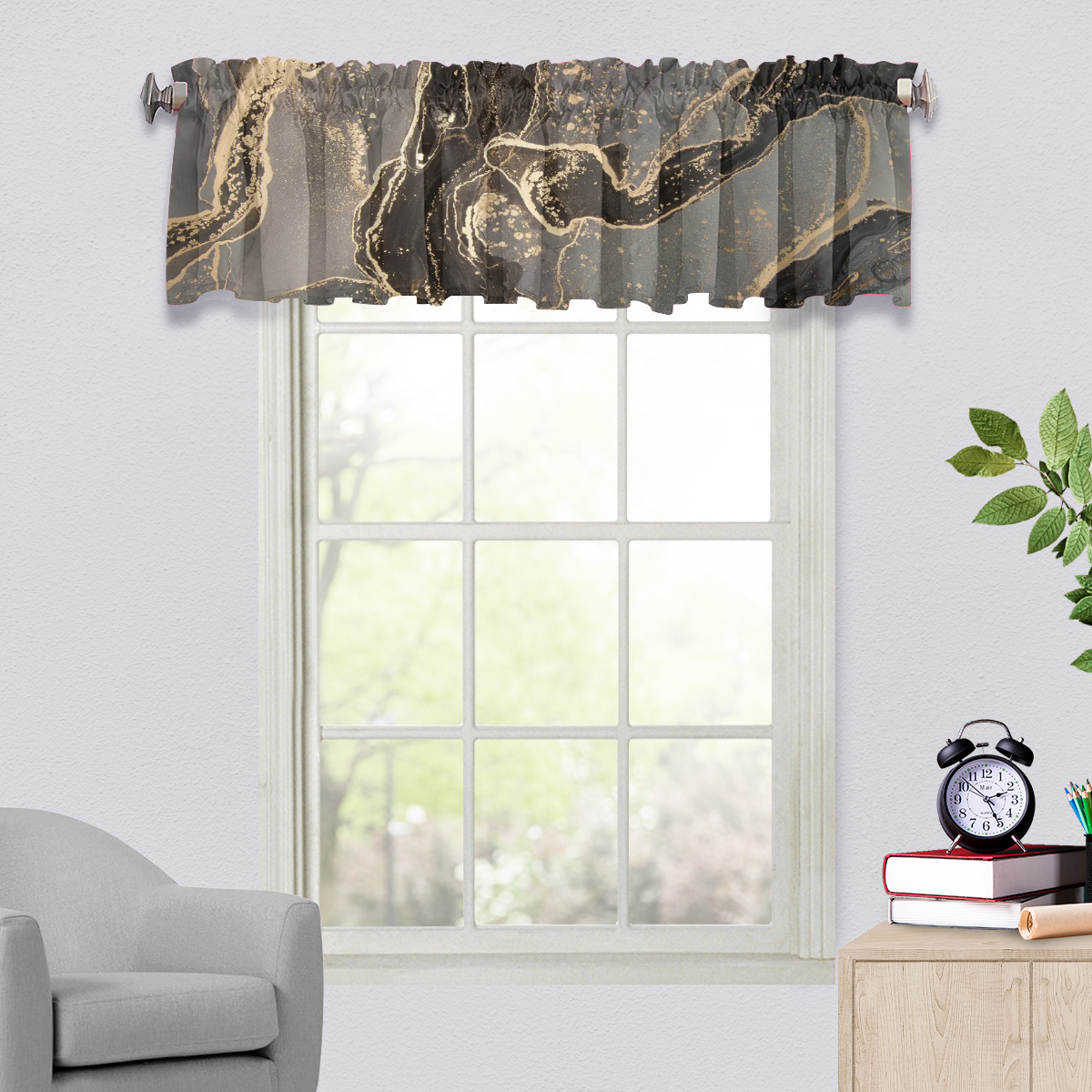 Popular Design Marble Quicksand Series Valance Curtain Decoration Factory Direct Sale