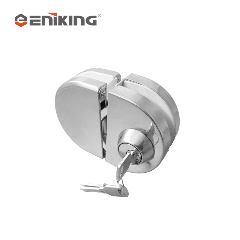 Stainless Steel 8-12mm Frameless Sliding Glass Door Lock Cylinder Tempered Glass Slide Lock With Keys
