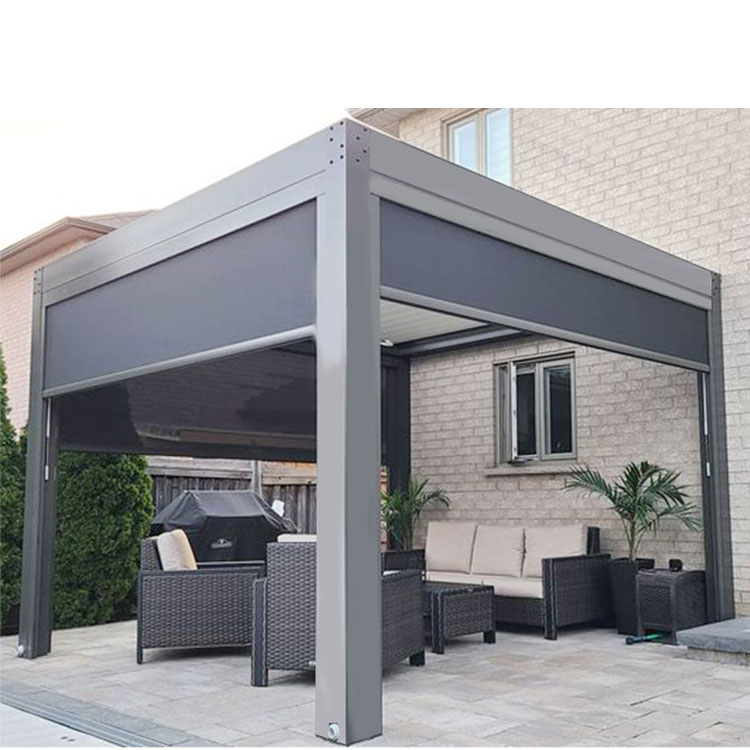3*3m Factory Aluminium Patio Outdoor Motorized pergola waterproof louvered roof spa gazebo