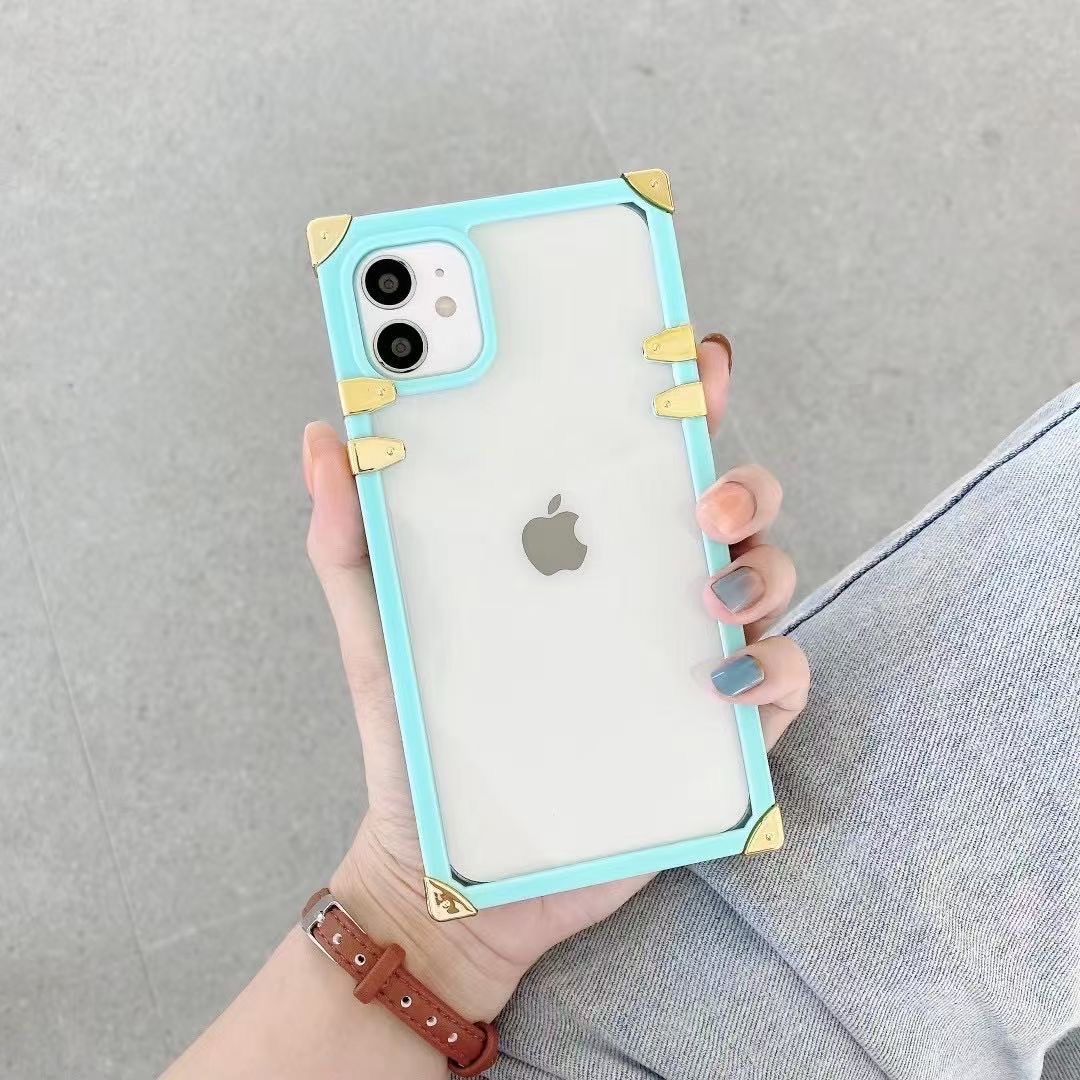 Высококачественный чехол Qiyu для мобильного телефона iPhone, роскошный квадратный чехол для телефона с ремешком через плечо для Samsung