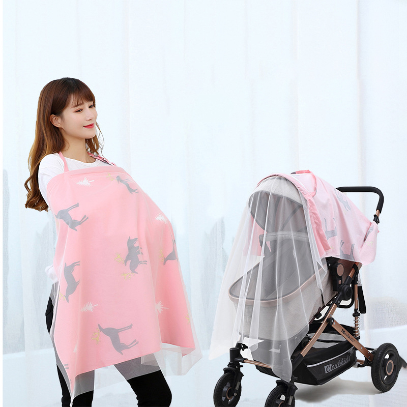 2021 New Fashion Postpartum Postnatal Women Cartoon Print Nursing Towels Covers Mommy Baby Breast Feeding Covers