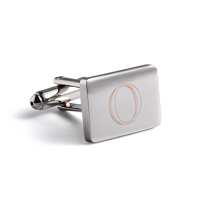 Zinc Alloy Silver Plated Custom Logo Uniform Men's Shirt Custom Metal Blank Cufflink