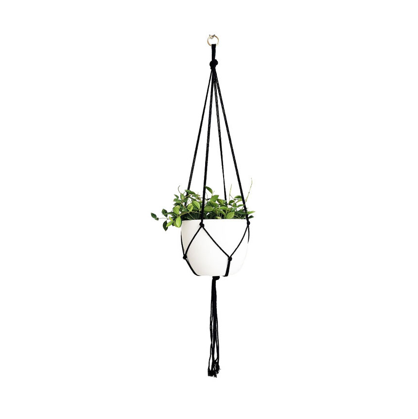 Hemp Rope Braided Planter Flower Pot Hanging Rope Pot Plant Hanger Macrame Hanging Vintage Knotted Garden Decoration