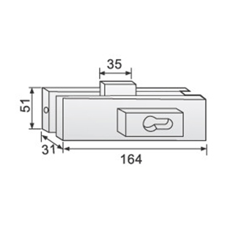 hot sale in Europe Aluminium Frame Swing Glass Door Clip on Lock