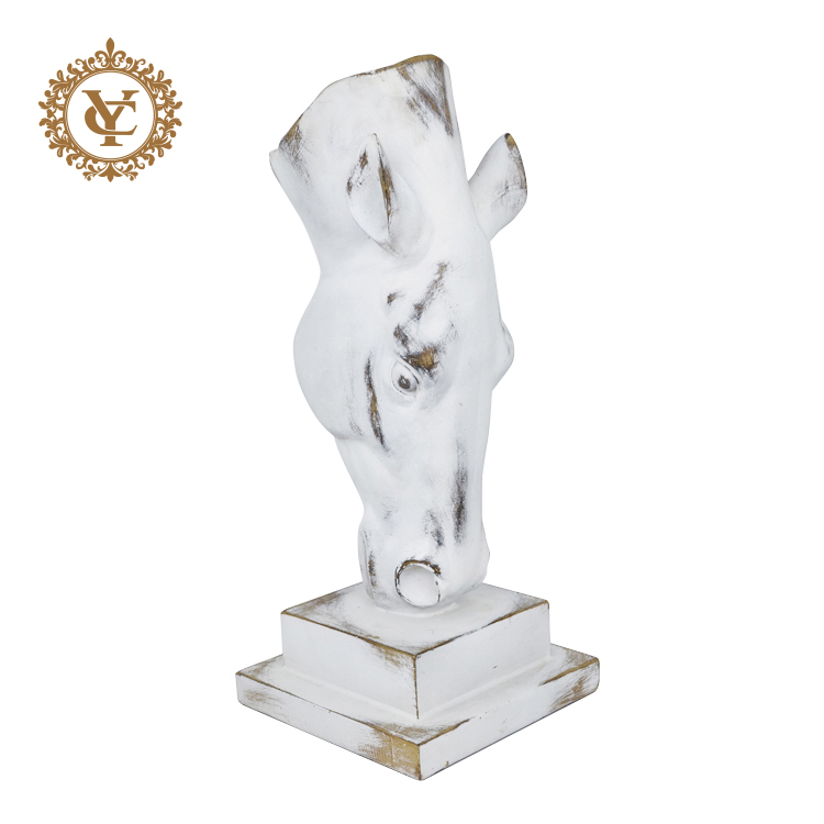 resin white horse head upside-down,resin vases flower decor,art resin vase