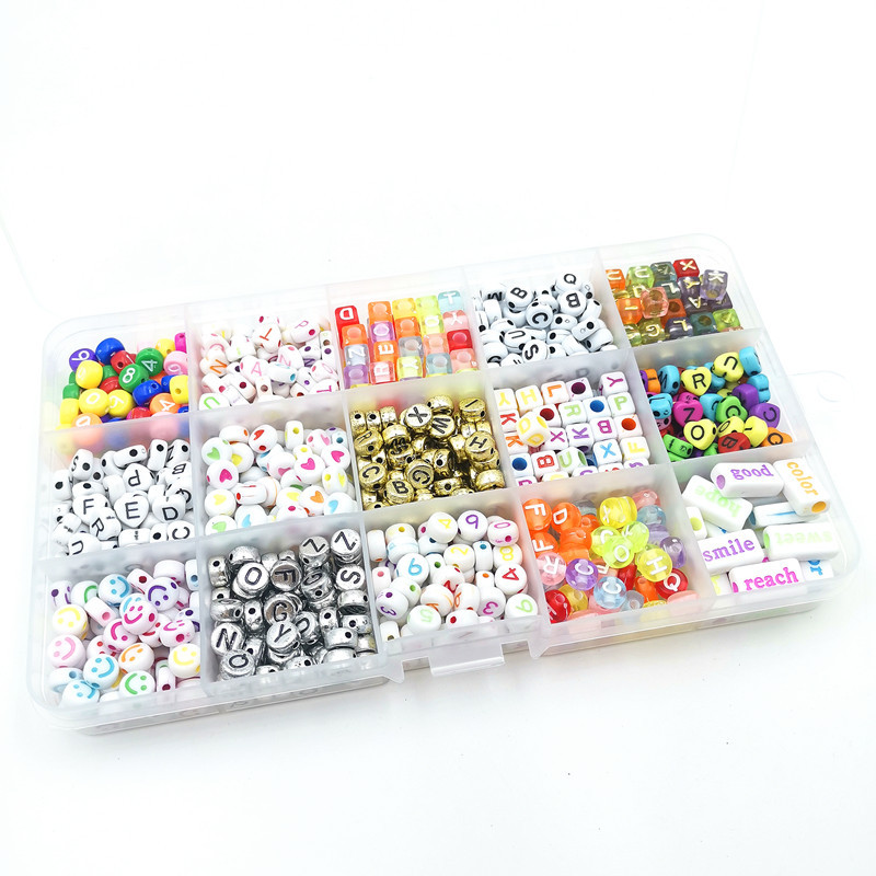 2500pcs Mixed Letter Acrylic Beads Russia Alphabet Round Square Cube Number Beads For Jewelry Making Diy Bracelet