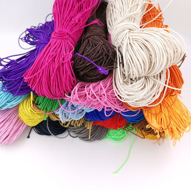 Manufacturer Price 0.1-0.4cm High Elastic Round Elastic Thin Elastic Rope Elastic Belt Tag Elastic Rope