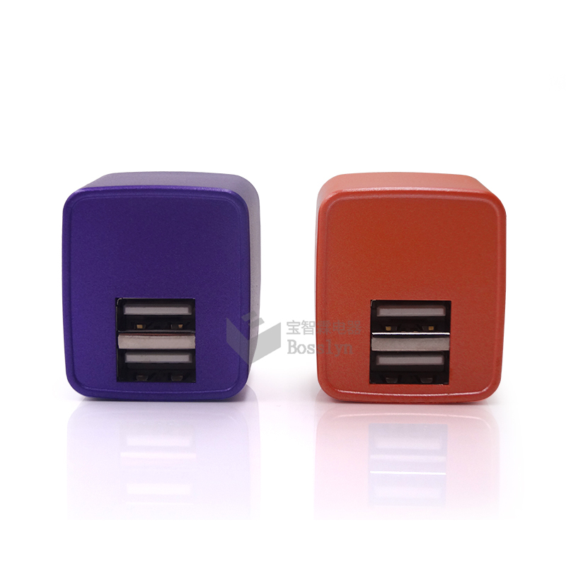USB зарядное устройство, ультра компактный двойной порт 2.4A выход и складной штекер