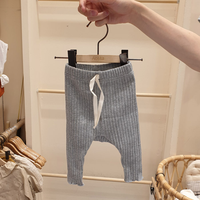 Newborn Baby Simple PP Pants Boys Girls Solid Ribbed Leggings
