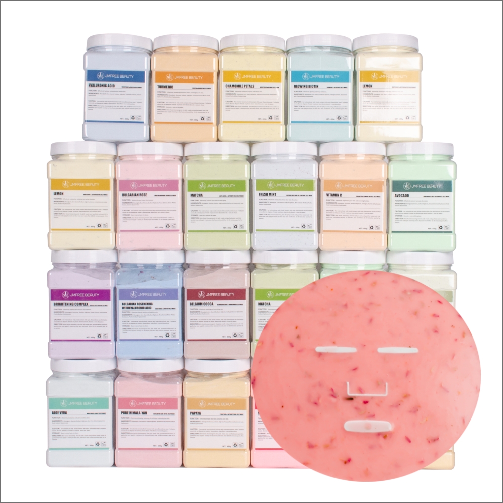 JMFREE Low MOQ 650g Multi Color Hydro Facial Jelly Mask Whitening Peel Off Jelly Mask Crystal Jelly Mask Powder